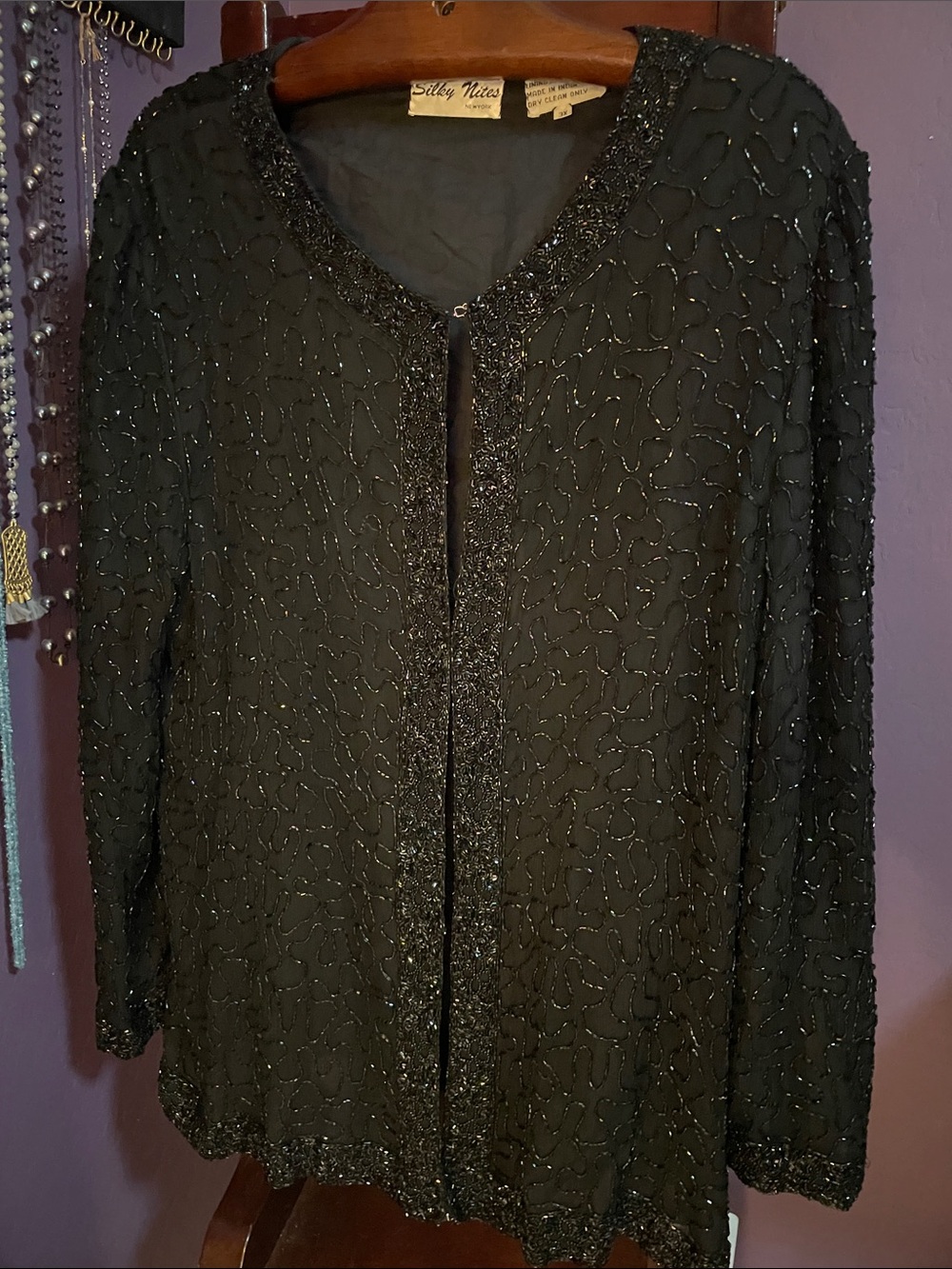 VINTAGE BEADED SILK EVENING JACKET